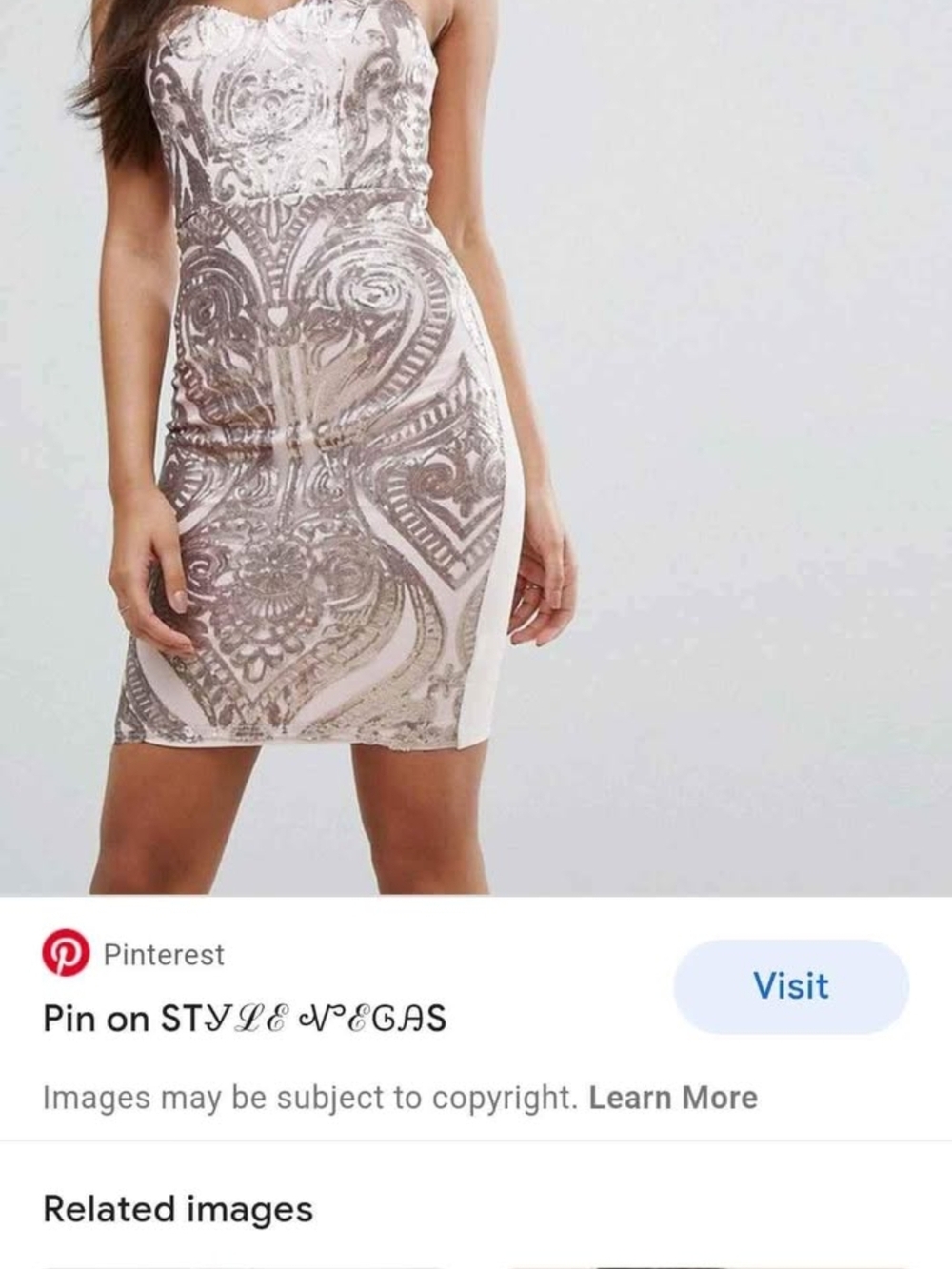 Lipsy LONDIN Sequin Embellished Strapless Bodycon Dress - Blush/Silver